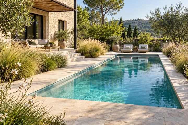 Bassin installé dans un jardin