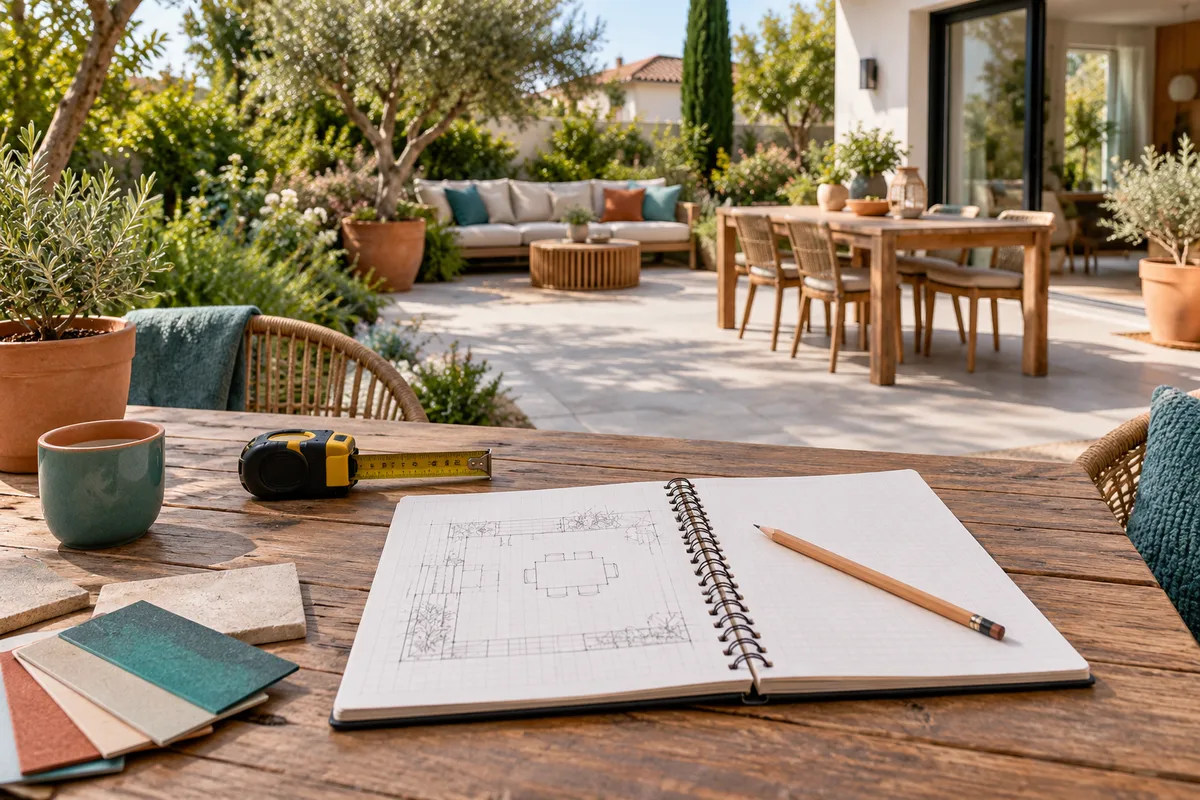 Plan et mesures à préparer pour un projet de terrasse