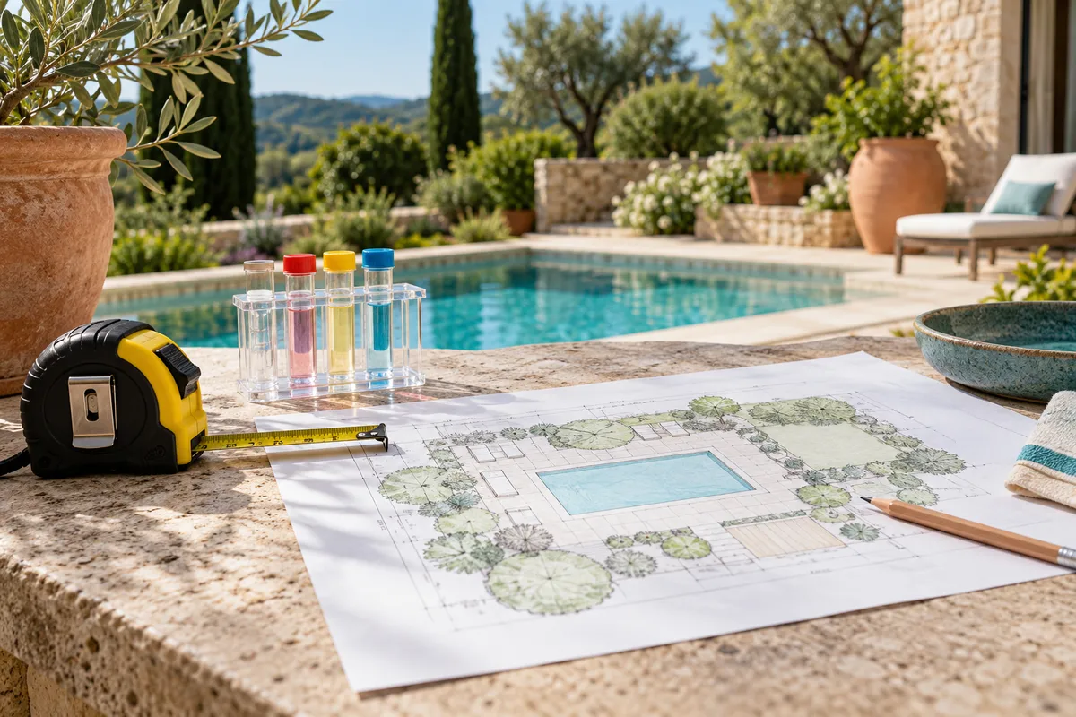Mètre, kit de contrôle de l’eau et plan de jardin
